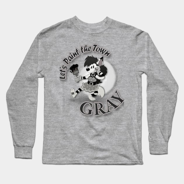 Let's Paint the Town Gray Long Sleeve T-Shirt by CandyStriped